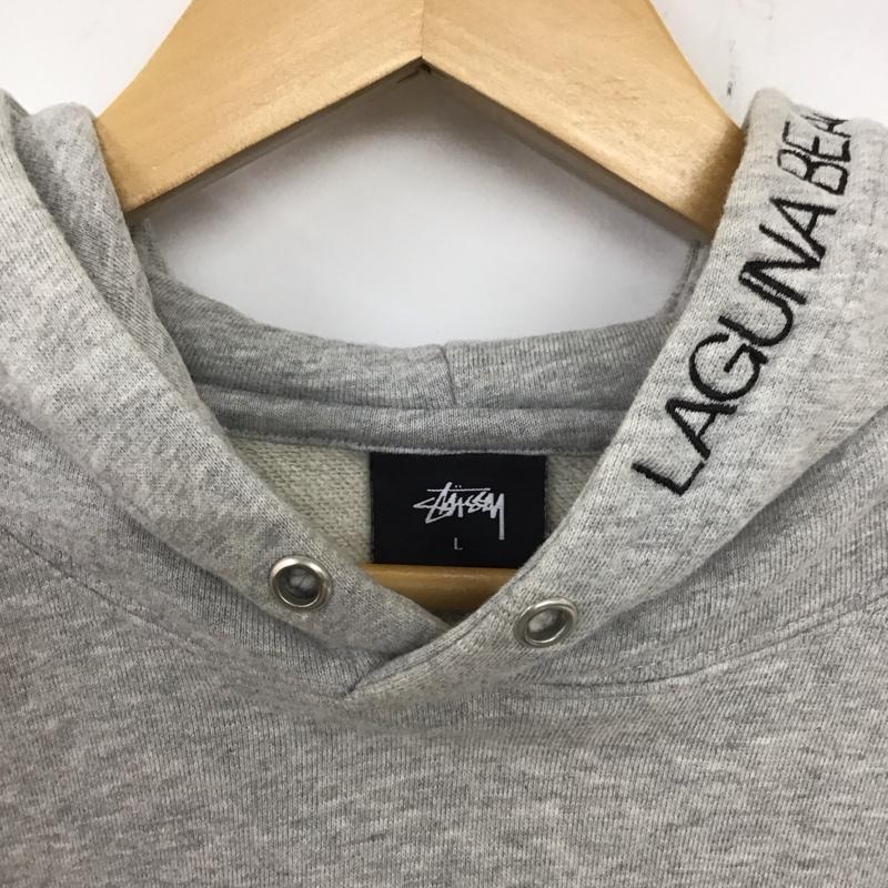 ステューシー STUSSY パーカー 長袖 長袖パーカー プルオーバーパーカー スウェット L ロゴ、文字 灰 / グレー / メンズ USED 古着 中古 10133973