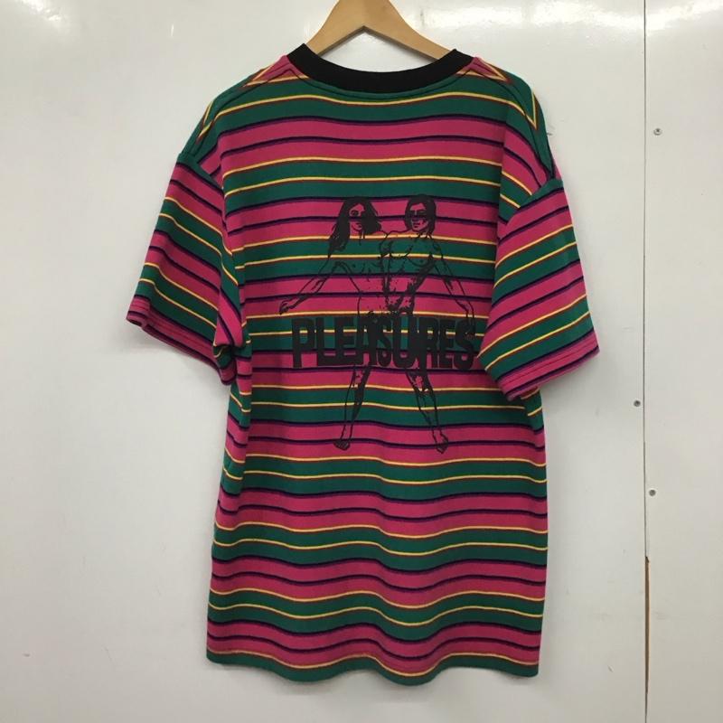 プレジャー PLEASURES Tシャツ 半袖 半袖カットソー プリントTシャツ クルーネックカットソー L ロゴ、文字 マルチカラー / マルチカラー / メンズ USED 古着 中古 10138211