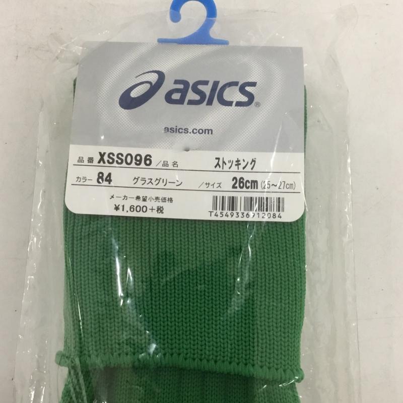 アシックス ASICS ファッション小物 ファッション小物 XSS096 ストッキング ジュニア サッカー 26cm ロゴ、文字 緑 / グリーン / ボーイズ USED 古着 中古 10132177