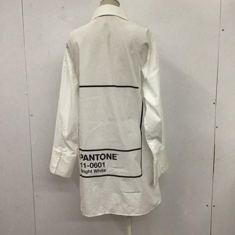ザラ ZARA シャツ、ブラウス 長袖 2531/201/250 M ロゴ、文字 X プリント 白 / ホワイト / レディース USED 古着 中古 10107215