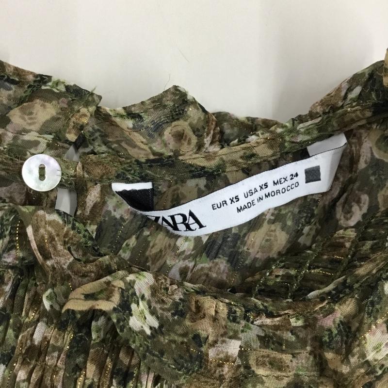 ザラ ZARA カットソー 長袖 長袖カットソー シャツカットソー 総柄 XS 総柄 マルチカラー / マルチカラー / レディース USED 古着 中古 10115789