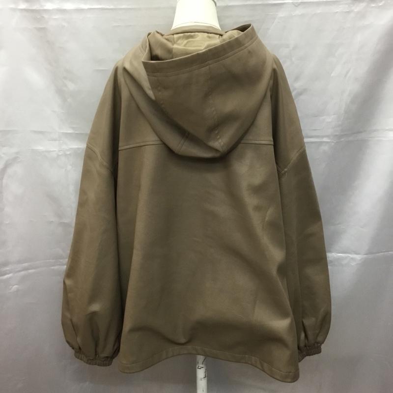 アズールバイマウジー AZUL BY MOUSSY ジャケット、上着 ジャケット、ブレザー 250EAB30-371H FAUX LEATHER HOODIE BZ フェイクレザー M 無地 ベージュ / ベージュ / レディース USED 古着 中古 10107348