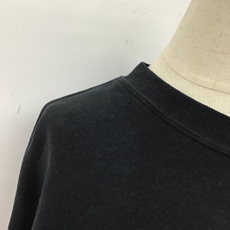古着 USED トレーナー 長袖 長袖トレーナー スウェット クルーネック リブスウェットカットソー ショート丈 プリント 黒 / ブラック / レディース USED 古着 中古 10117306