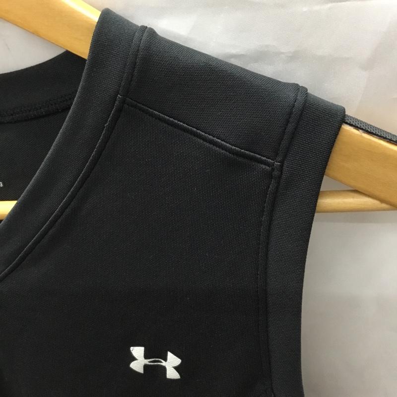 アンダーアーマー UNDER ARMOUR タンクトップ タンクトップ ノースリーブカットソー ロゴタンクトップ スポーツウェア S ロゴ、文字 黒 / ブラック / レディース USED 古着 中古 10113334
