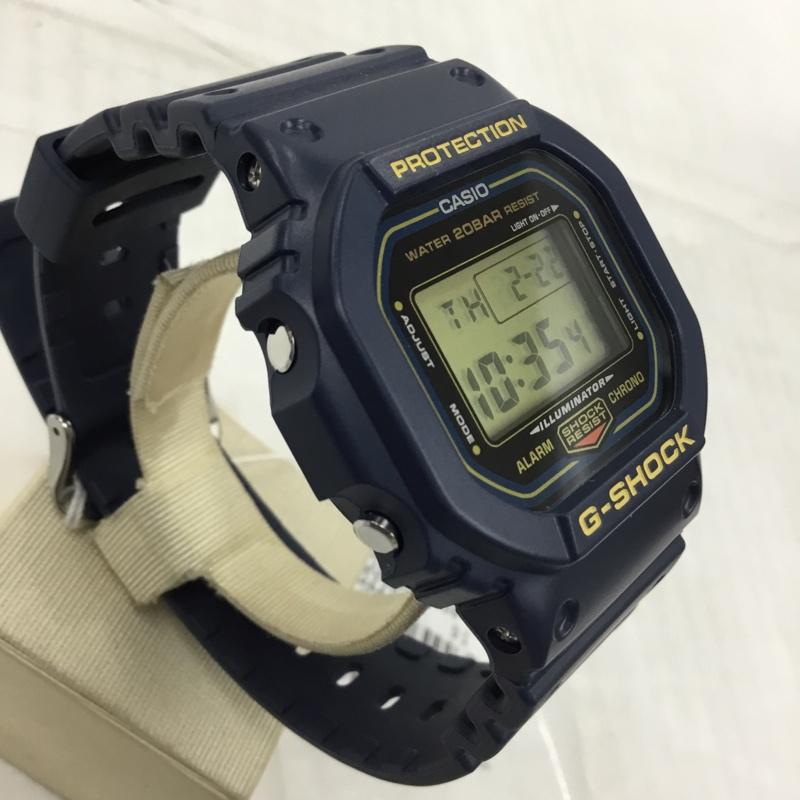 ジーショック G-SHOCK 腕時計 デジタル DW-5600RB 箱有 ロゴ、文字 紺 / ネイビー / メンズ USED 古着 中古 10106007