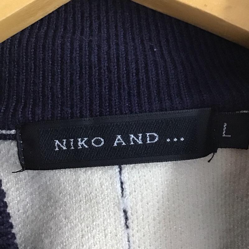 ニコアンド niko and... ニット、セーター 長袖 長袖ニットカットソー スタンドネック セーター L 無地 白 / ホワイト / X 紺 / ネイビー / メンズ USED 古着 中古 10132685