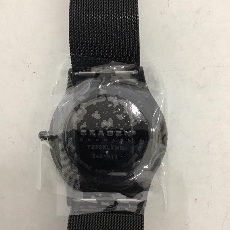 スカーゲン SKAGEN 腕時計 アナログ(クォーツ式) T233XLTMN メッシュベルト 箱有 ロゴ、文字 黒 / ブラック / X 青 / ブルー / メンズ USED 古着 中古 10134443