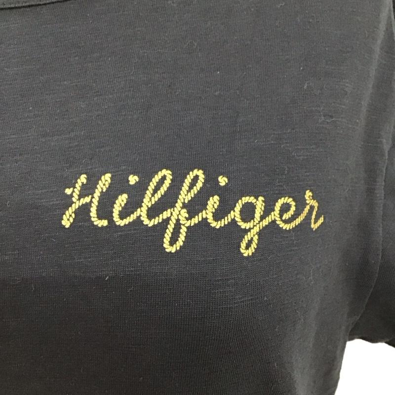 トミーヒルフィガー TOMMY HILFIGER Tシャツ 半袖 クルーネック S ロゴ、文字 紺 / ネイビー / レディース USED 古着 中古 10123064