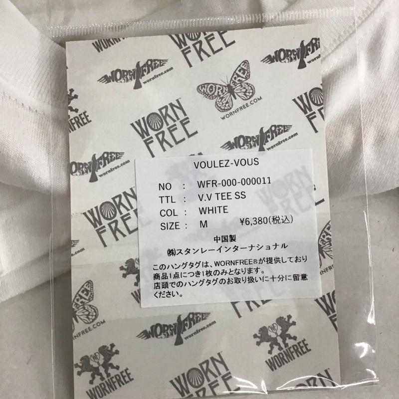 ウォーンフリー WORN FREE Tシャツ 半袖 半袖カットソー プリントTシャツ クルーネックカットソー M プリント 白 / ホワイト / メンズ USED 古着 中古 10135970