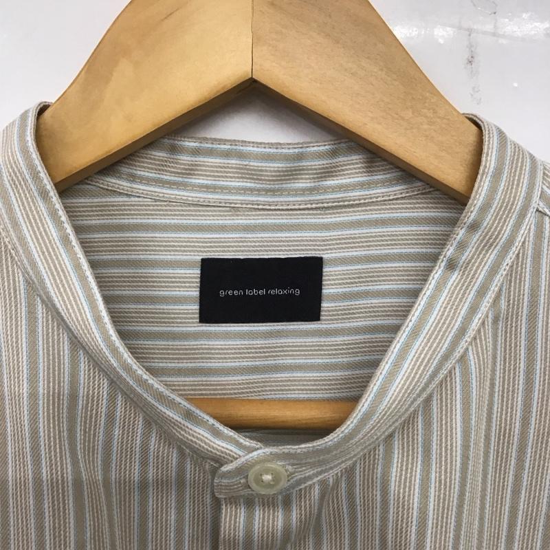 グリーンレーベルリラクシング green label relaxing シャツ、ブラウス 長袖 3211-166-2945 長袖シャツ ノーカラーシャツ ストライプシャツ XL ストライプ マルチカラー / マルチカラー / メンズ USED 古着 中古 10139006