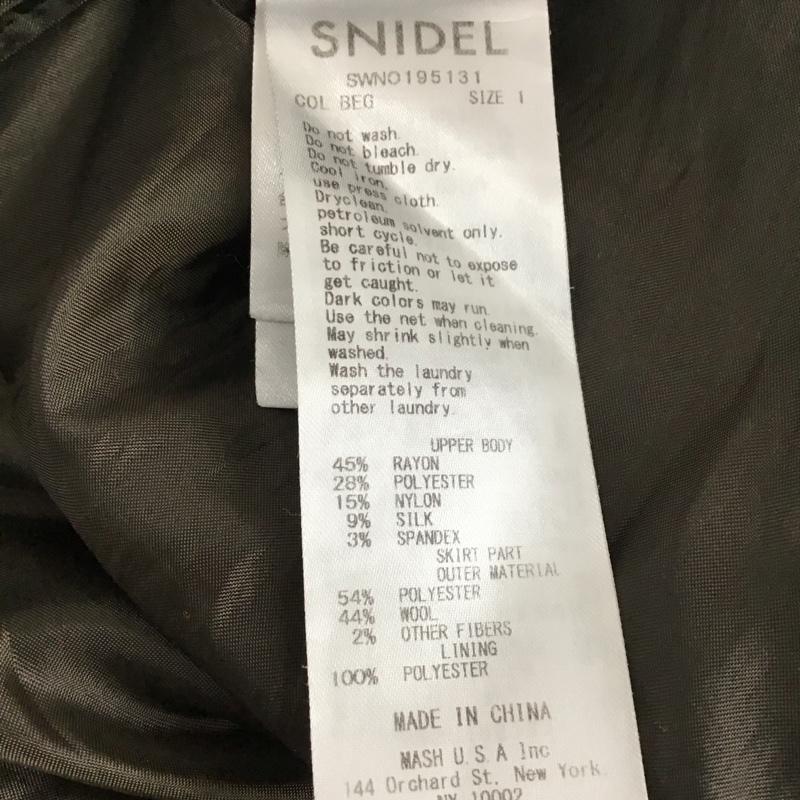 スナイデル SNIDEL ワンピース ロングスカート SWNO195131 長袖ロングワンピース フレアワンピース 切り替えワンピース 1 無地 茶 / ブラウン / レディース USED 古着 中古 10117316
