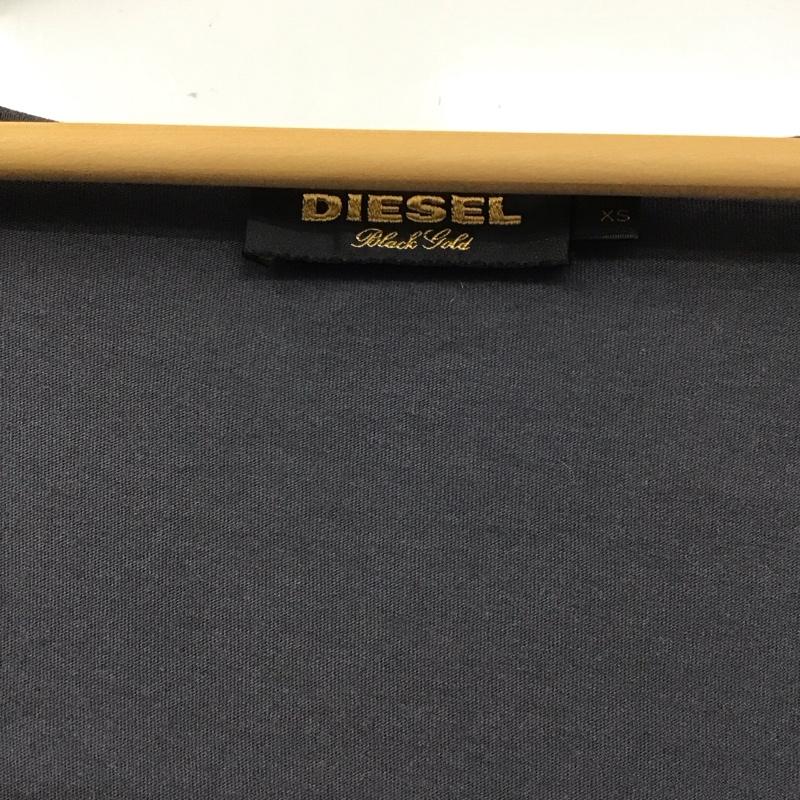 ディーゼル DIESEL Tシャツ 半袖 Uネック ロング丈 XS プリント チャコールグレー / チャコールグレー / レディース USED 古着 中古 10130592