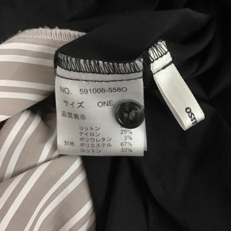 オズモーシス OSMOSIS ワンピース ロングスカート 591006-558O 2WAYツイストスリーブワンピース 2WAY 前後着 ONE SIZE ストライプ 黒 / ブラック / X 灰 / グレー / X 白 / ホワイト / レディース USED 古着 中古 10144372