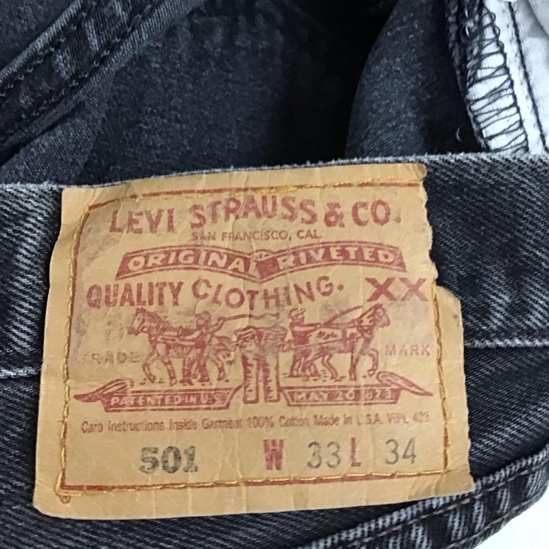 リーバイス Levi s パンツ デニム、ジーンズ 90s 501 33インチ 無地 黒 / ブラック /  メンズ USED 古着 中古 10121904