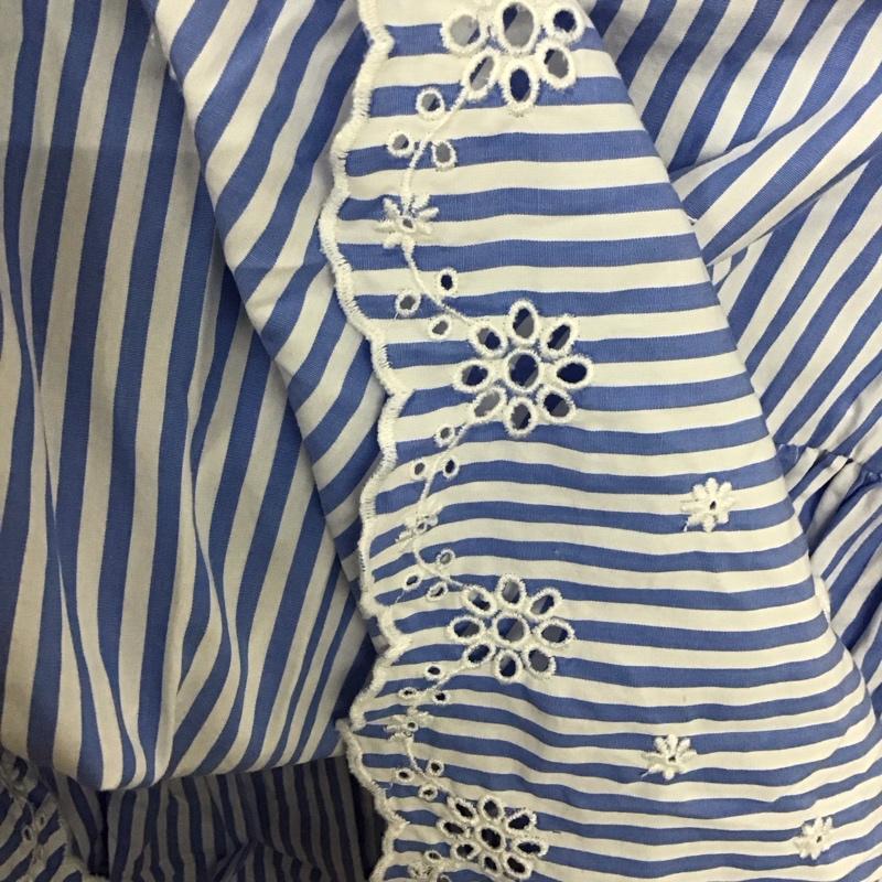 ポロラルフローレン POLO RALPH LAUREN ワンピース ミニスカート ストライプ 白 / ホワイト / X 水色 / ライトブルー /  レディース USED 古着 中古 10131971