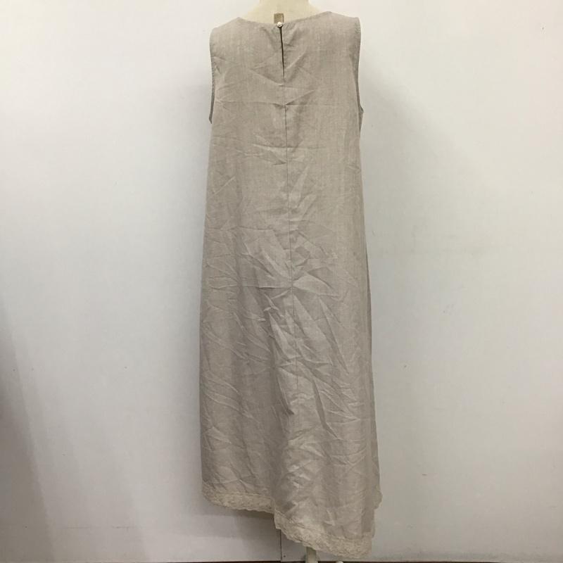 アクシーズファム axes femme ワンピース ロングスカート AS341X08 麻調ピンタックAラインOP ノースリーブ FREE 刺繍 ベージュ / ベージュ / レディース USED 古着 中古 10115488