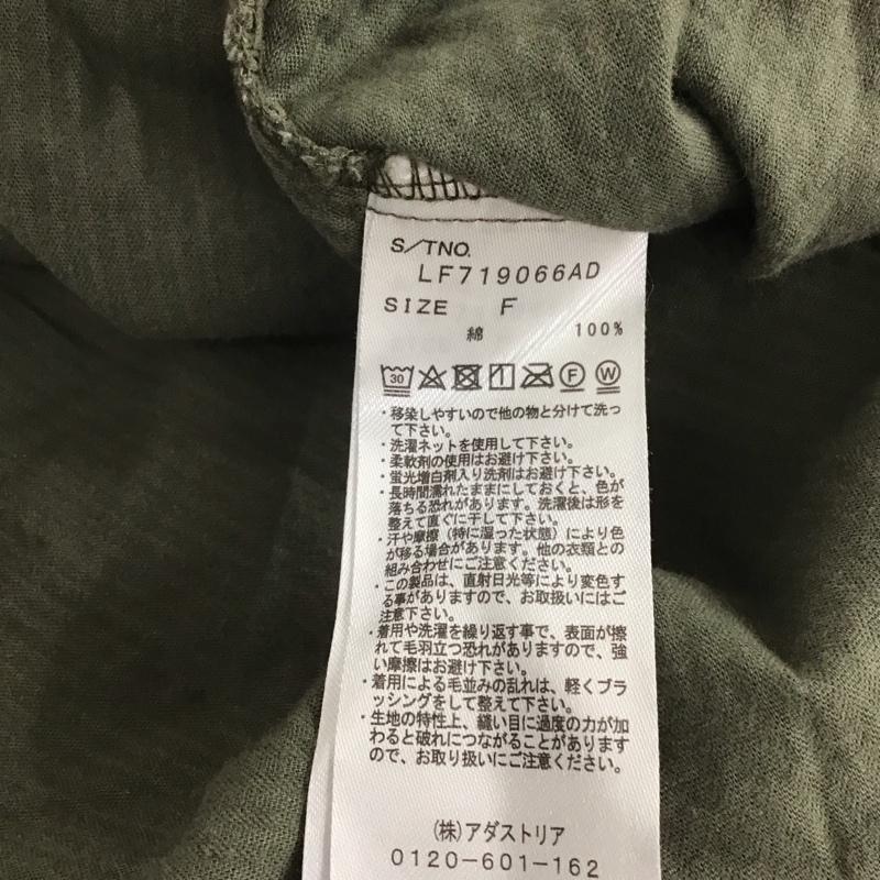 ローリーズファーム LOWRYS FARM ワンピース ロングスカート 長袖ロングワンピース ノーカラーシャツワンピース フレアスカート コーデュロイ FREE 無地 カーキ / カーキ / レディース USED 古着 中古 10142036