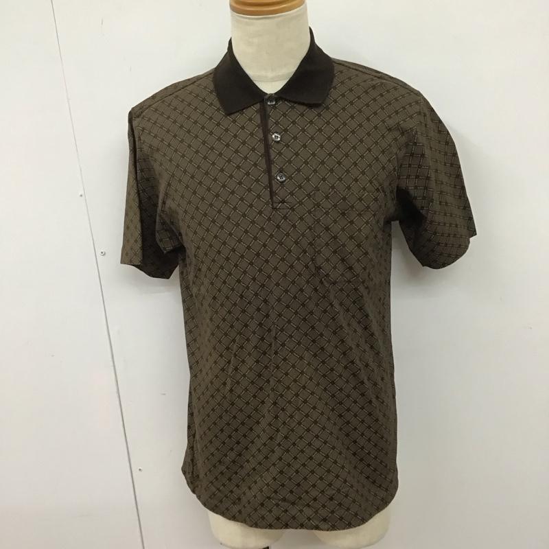 ダンヒル DUNHILL ポロシャツ 半袖 M 総柄 茶 / ブラウン / メンズ USED 古着 中古 10128260