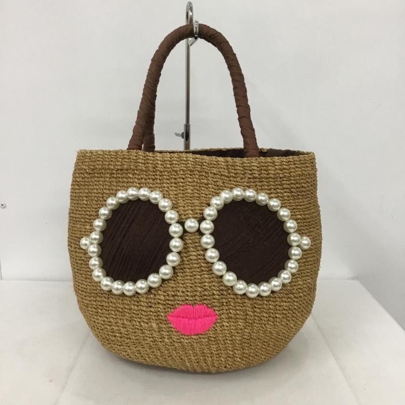 アジョリー a-jolie ハンドバッグ ハンドバッグ カゴバッグ サングラス パール 茶 / ブラウン / X ベージュ / ベージュ / レディース USED 古着 中古 10132041