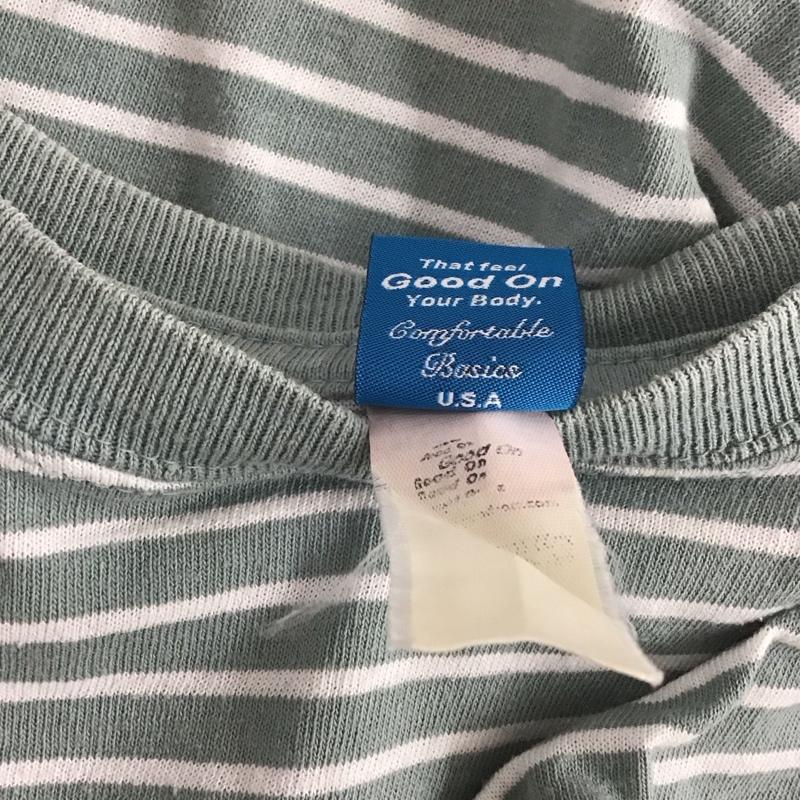 グッドオン Good On Tシャツ 半袖 半袖カットソー プリントTシャツ クルーネックカットソー M ボーダー柄 マルチカラー / マルチカラー / メンズ USED 古着 中古 10147016