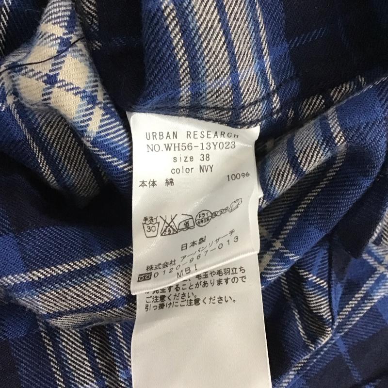 アーバンリサーチ URBAN RESEARCH シャツ、ブラウス 長袖 WH56-13Y023 ボタンダウン 38 チェック 紺 / ネイビー / X 青 / ブルー / X 白 / ホワイト / メンズ USED 古着 中古 10111258