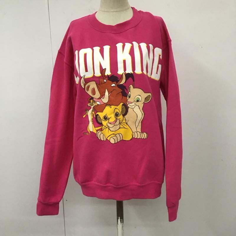古着 USED トレーナー 長袖 ディズニー ライオンキング プリント 裏起毛 スウェット S キャラクター 桃 / ピンク / レディース USED 古着 中古 10112649