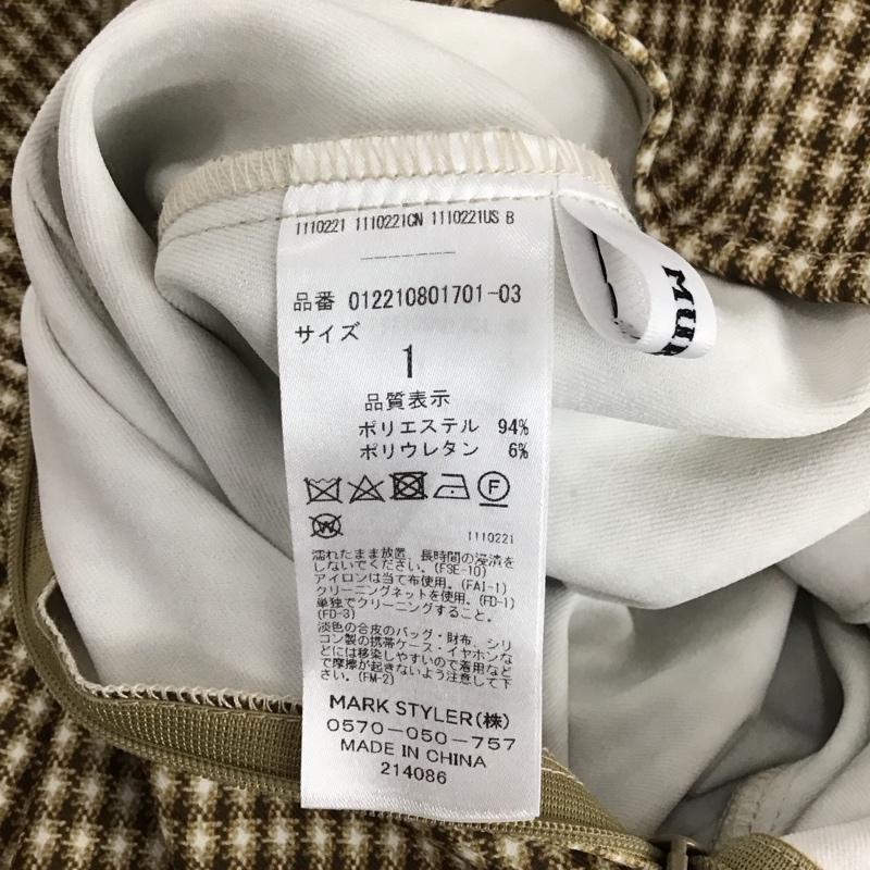 ムルーア MURUA スカート ロングスカート 012210801701-03 ワイドベルトラップスカート スリット タグ付き 1 チェック 白 / ホワイト / X 茶 / ブラウン / X ベージュ / ベージュ / レディース USED 古着 中古 10121404