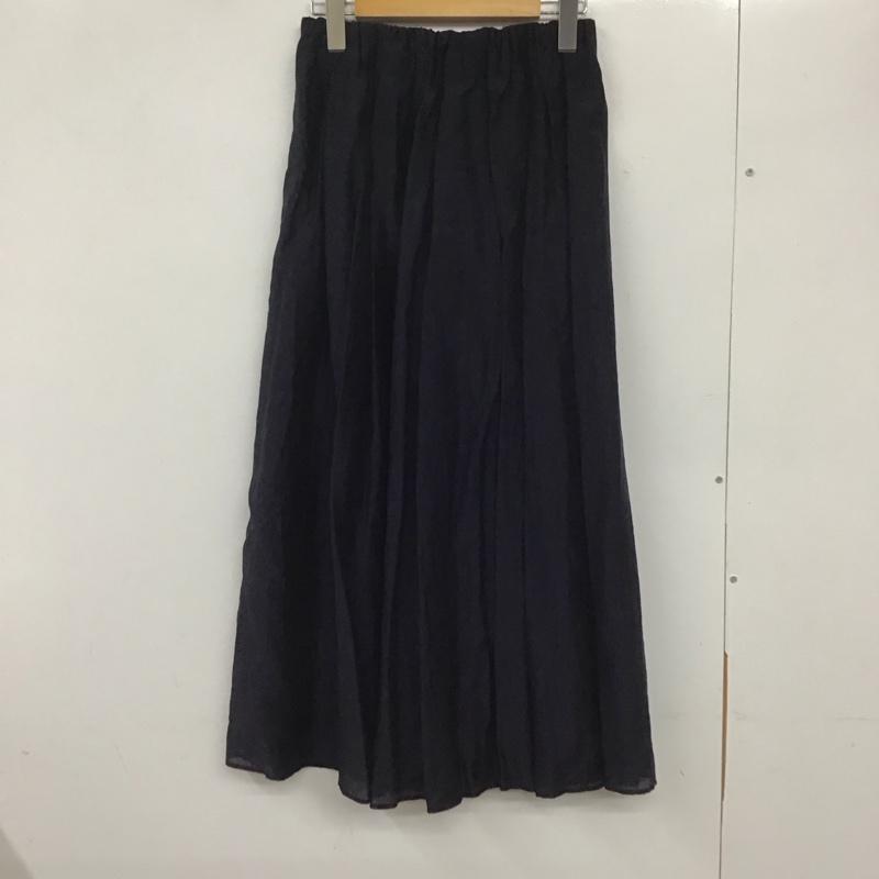 ユナイテッドアローズグリーンレーベルリラクシング UNITED ARROWS green label relaxing スカート ロングスカート 3524-676-2361 シアー ギャザー スカート 無地 紺 / ネイビー /  レディース USED 古着 中古 10133158