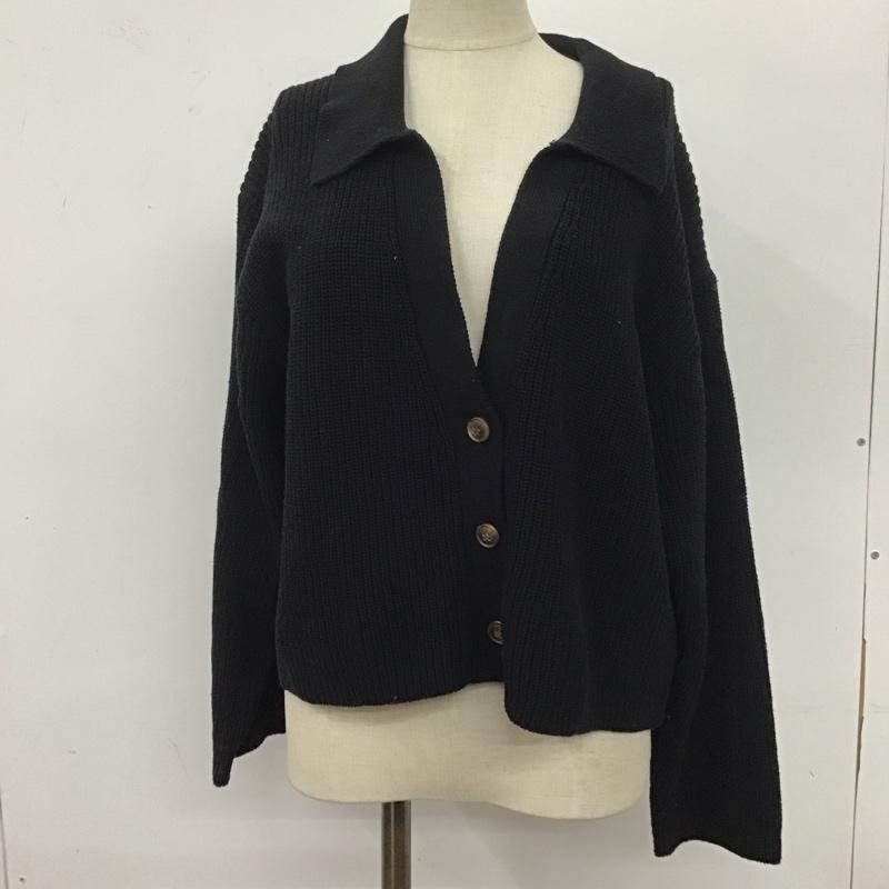 ローリーズファーム LOWRYS FARM カーディガン 長袖 LF622061CF 襟付き FREE 無地 黒 / ブラック / レディース USED 古着 中古 10108175