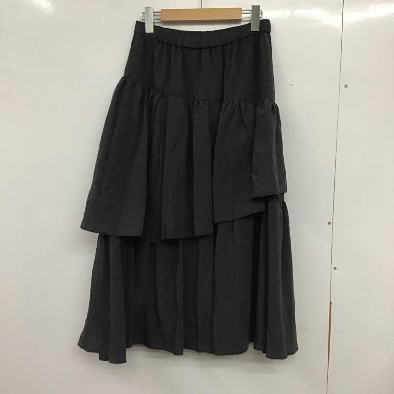 ミラオーウェン Mila Owen スカート ロングスカート ロングスカート フレアスカート カジュアルスカート 1 無地 黒 / ブラック / レディース USED 古着 中古 10135084