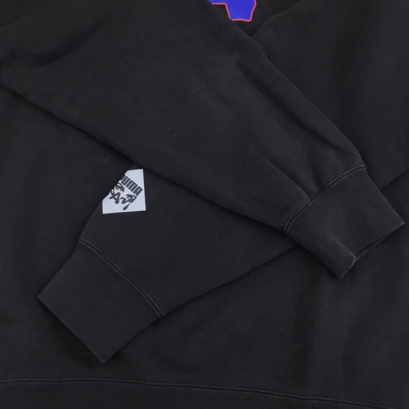 プーマ PUMA トレーナー 長袖 PUMA×PEAKS AND MINI スウェット L プリント 黒 / ブラック / X 青 / ブルー / X 赤 / レッド / メンズ USED 古着 中古 10136363
