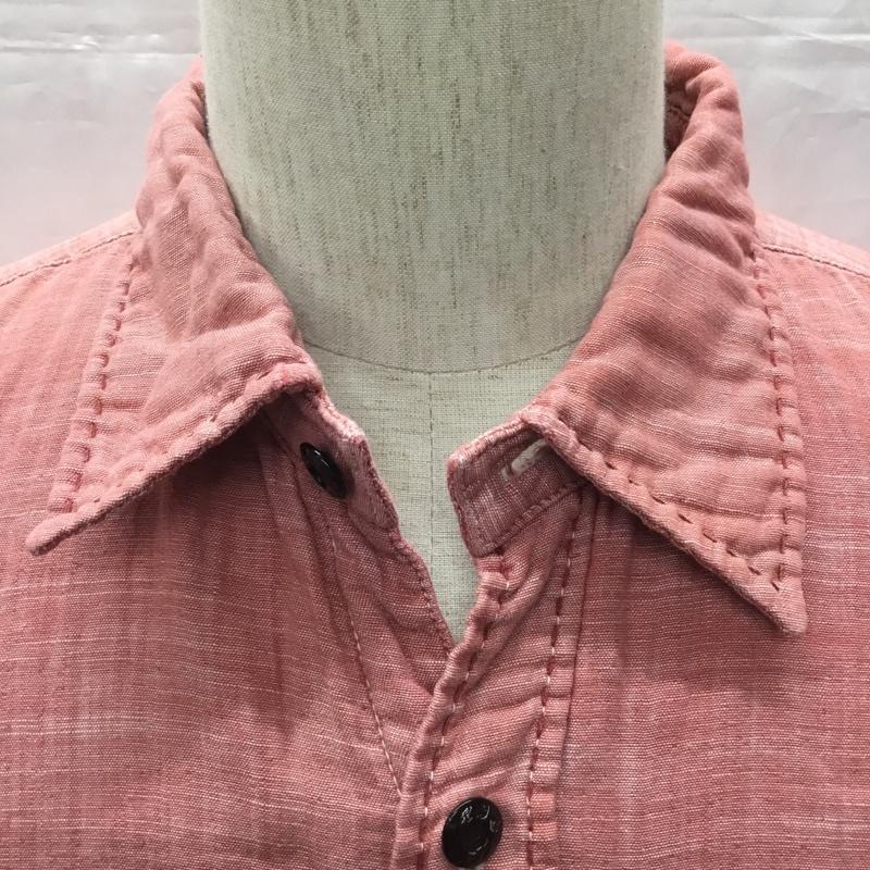 アールジェイビー R.J.B シャツ、ブラウス 長袖 長袖シャツ カラーシャツ ポケットシャツ 長袖カットソー 38 ロゴ、文字 赤 / レッド / メンズ USED 古着 中古 10114057