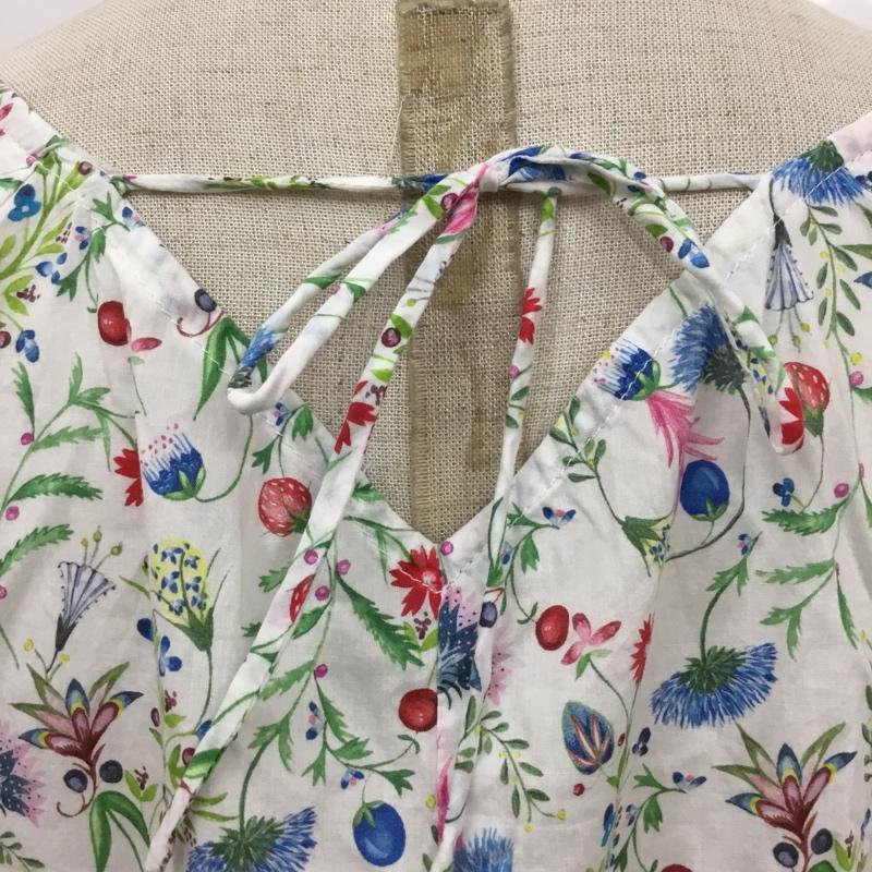 ナチュラルビューティーベーシック NATURAL BEAUTY BASIC シャツ、ブラウス 長袖 017-7210871 リバティキャンディスリーブブラウス 長袖シャツ ノーカラーシャツ M 総柄 マルチカラー / マルチカラー / レディース USED 古着 中古 10110314