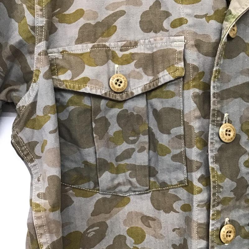 アーサスベイプ URSUS BAPE カットソー 半袖 半袖シャツ ミリタリーシャツ カラーシャツ L カモフラージュ柄・迷彩 マルチカラー / マルチカラー / メンズ USED 古着 中古 10137179