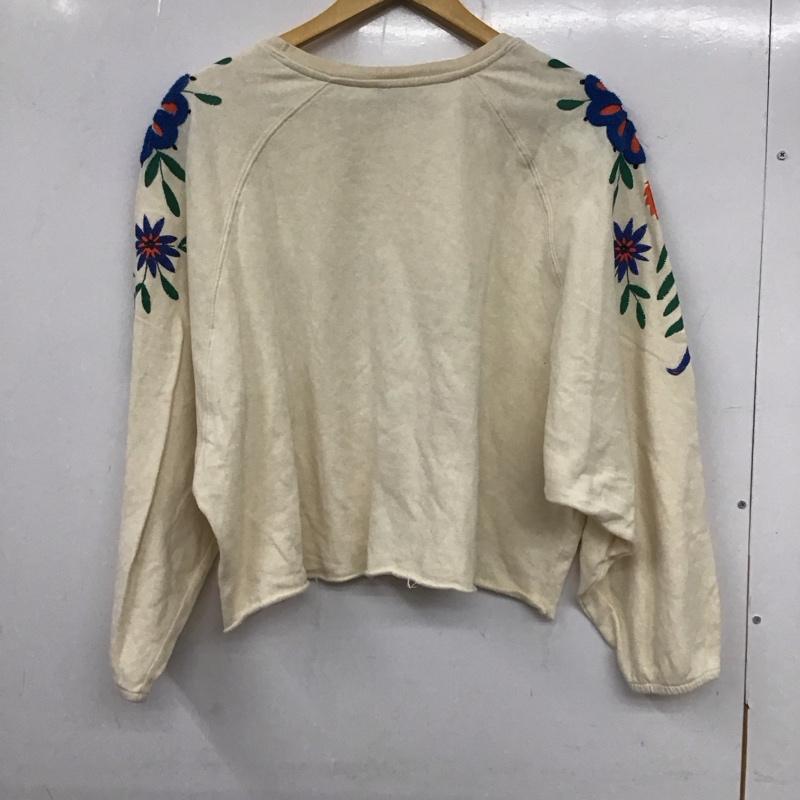 ザラ ZARA TRAFALUC トレーナー 長袖 長袖トレーナー スウェット クルーネック プルオーバー M プリント アイボリー / アイボリー / レディース USED 古着 中古 10136099