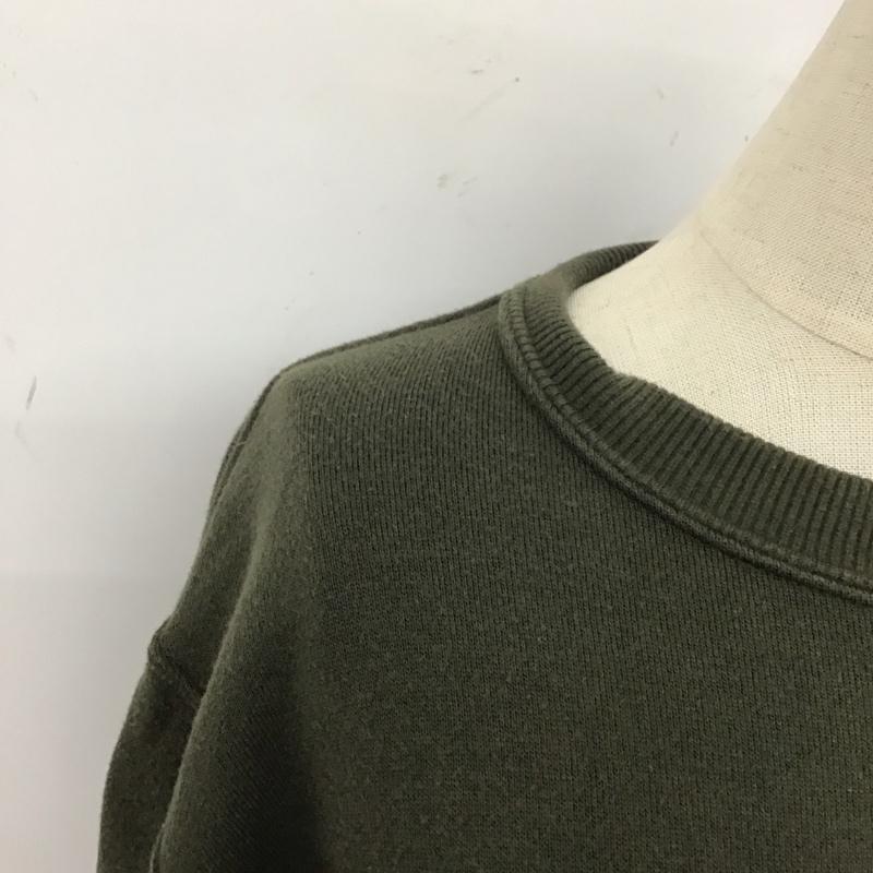 チャンピオン Champion トレーナー 長袖 C7-N001M スウェット 裏起毛 M ワンポイント カーキ / カーキ / レディース USED 古着 中古 10111425