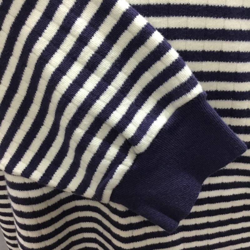 ラルフローレン RALPHLAUREN ニット、セーター 長袖 長袖ニットカットソー ニット セーター タートルネックニット L ボーダー柄 白 / ホワイト / X 紺 / ネイビー / メンズ USED 古着 中古 10120258