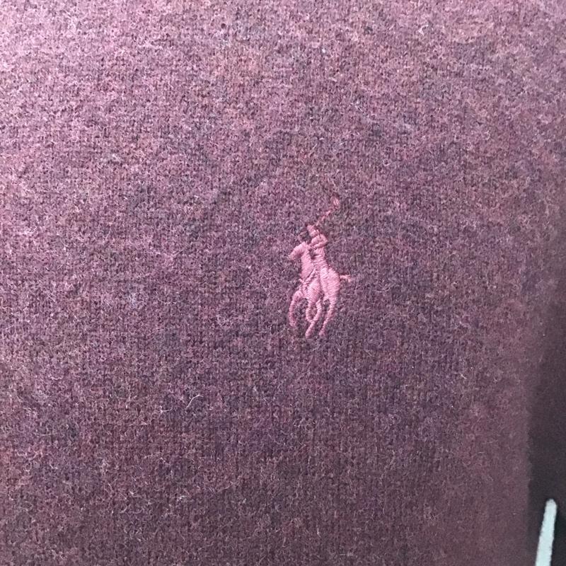 ポロバイラルフローレン Polo by RALPH LAUREN ニット、セーター 長袖 710876714006 クルーネック ウール L ワンポイント えんじ / ワインレッド / メンズ USED 古着 中古 10112395