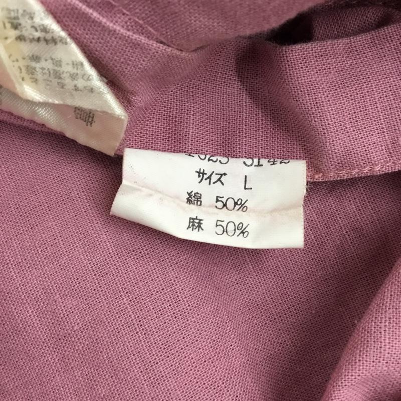 チャップスラルフローレン CHAPSRALPHLAUREN シャツ、ブラウス 半袖 半袖シャツ カラーシャツ 半袖カットソー 無地シャツ 80s 水兵タグ L 無地 桃 / ピンク /  メンズ USED 古着 中古 10109339