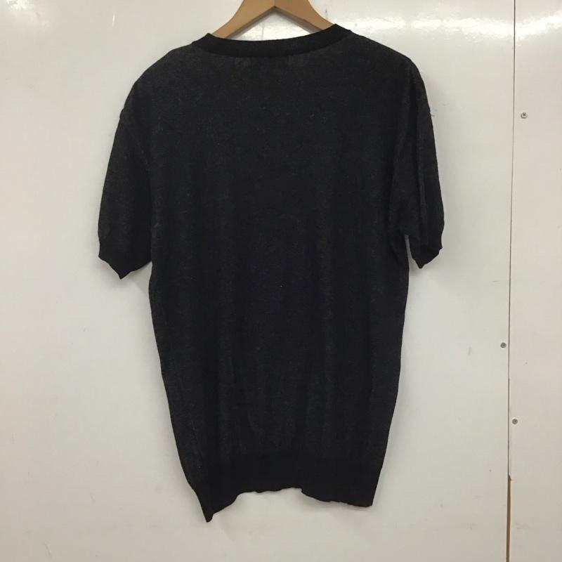 ヒステリックグラマー HYSTERIC GLAMOUR ニット、セーター 半袖 半袖ニットカットソー クルーネック セーター M プリント 黒 / ブラック / メンズ USED 古着 中古 10136189