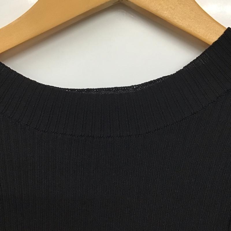 ジーナシス JEANASIS カットソー 長袖 JS063995SB チュールドッキングパワショルプルオーバー FREE 無地 黒 / ブラック / レディース USED 古着 中古 10130337