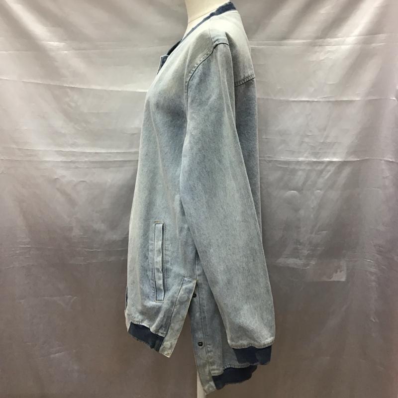 ザラ ZARA ジャケット、上着 ジャケット、ブレザー デニムジャケット ノーカラージャケット 長袖ジャケット ブルゾン S 無地 インディゴ / インディゴ / レディース USED 古着 中古 10117976