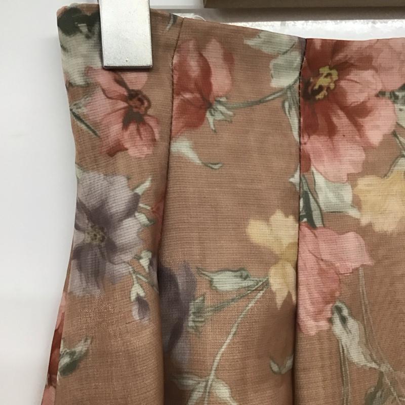 ナチュラルビューティーベーシック NATURAL BEAUTY BASIC スカート ひざ丈スカート 017-3220751 ダブルオーガンジースカート S 総柄 X 花柄 橙 / オレンジ /  レディース USED 古着 中古 10132744