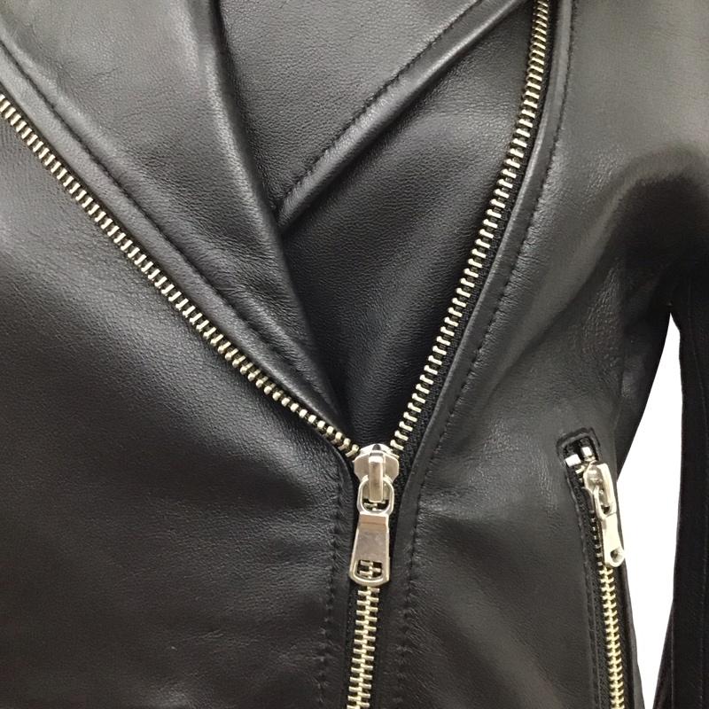 グリーンレーベルリラクシング green label relaxing ジャケット、上着 ライダース 3625-199-1175 KC SHEEPレザー ラムレザー レザージャケット 36 無地 黒 / ブラック / レディース USED 古着 中古 10117387