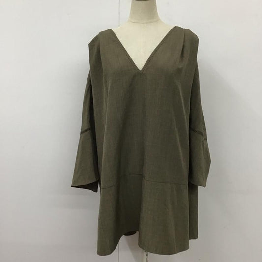 ジーナシス JEANASIS カットソー 半袖 JS063444MC Vネック プルオーバー FREE 無地 カーキ / カーキ /  レディース USED 古着 中古 10114227