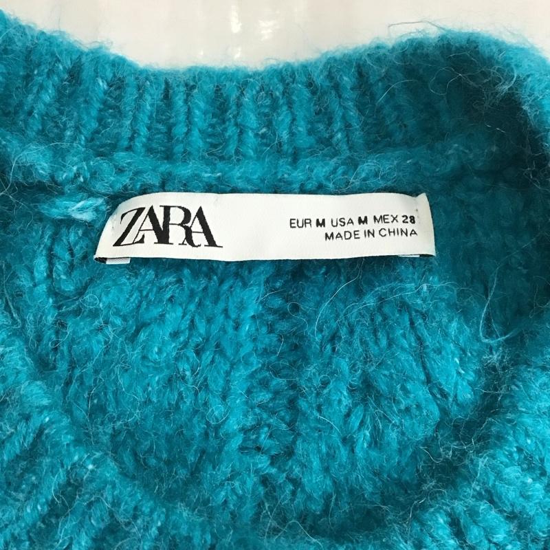 ザラ ZARA カーディガン 長袖 長袖カーディガン ニットカーディガン 前開きニット M 青 / ブルー / レディース USED 古着 中古 10110449