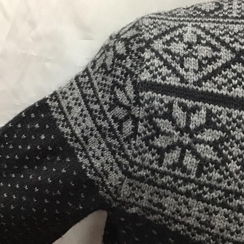 ブルックスブラザーズ BROOKS BROTHERS ニット、セーター 長袖 長袖ニットカットソー ニット セーター クルージップアップネックニット S 総柄 黒 / ブラック / X 灰 / グレー /  メンズ USED 古着 中古 10113244