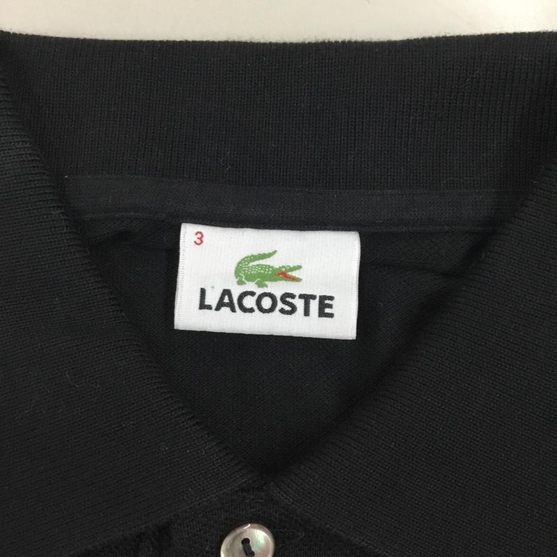 ラコステ LACOSTE ポロシャツ 半袖 半袖ポロシャツ カラーシャツ 半袖カットソー 3 ロゴ、文字 黒 / ブラック /  メンズ USED 古着 中古 10112411