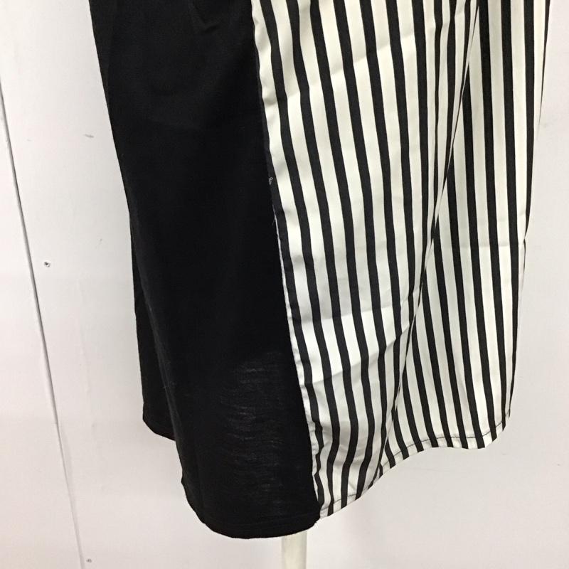 ローリーズファーム LOWRYS FARM チュニック 半袖 M 無地 X ストライプ 白 / ホワイト / X 黒 / ブラック / レディース USED 古着 中古 10114004