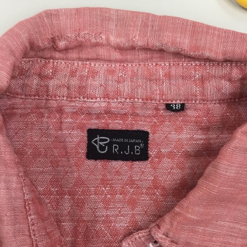 アールジェイビー R.J.B シャツ、ブラウス 長袖 長袖シャツ カラーシャツ ポケットシャツ 長袖カットソー 38 ロゴ、文字 赤 / レッド / メンズ USED 古着 中古 10114057